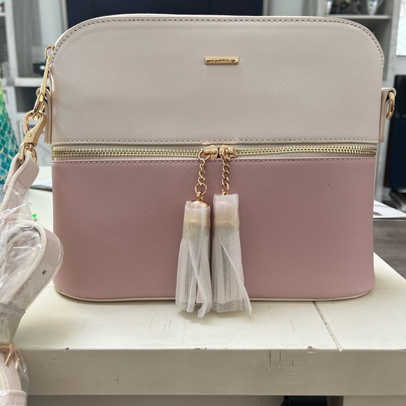 Brand New Lovevook Crossbody Bag Cream/Blush with Tassels Super Cute! - Picture 6 of 8